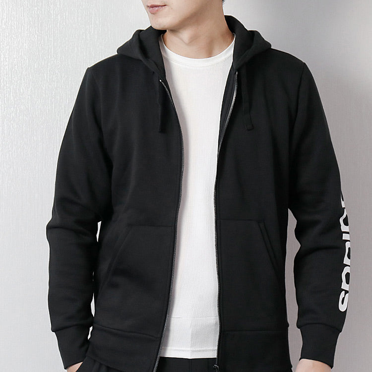 Men's adidas Zipper Knit Hooded Black Jacket BR4058