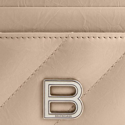 (WMNS) Balenciaga Crush Card Holder Quilted 'Beige' 766467210J02906