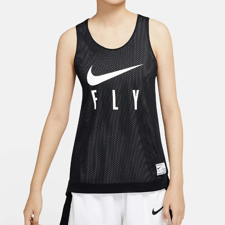(WMNS) Nike Swoosh Fly Reversible Basketball Jersey 'Black White' CK6608-010
