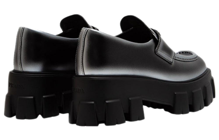 (WMNS) PRADA Monolith Brushed Leather Loafers 'White Spray Black' 1D649M_3LMH_F0I89_F_B055