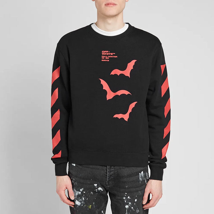 Off-White Bats Logo Round Neck Slim-Fit Sweater OMBA025E19D250071020