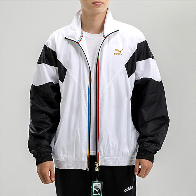 PUMA Bronzing Printing Casual Sports Jacket White 597610-02