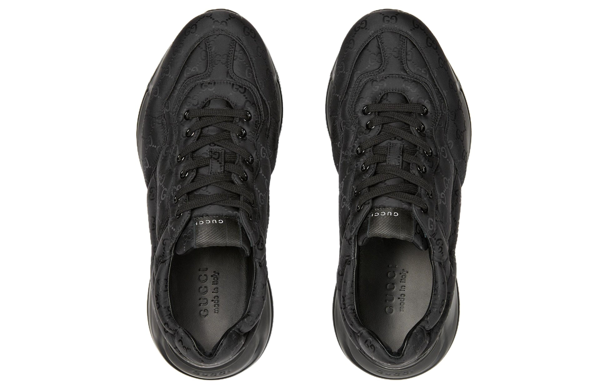 Gucci Rhyton Sneakers 'Black Monogram Nylon' 757862-UUY00-1000