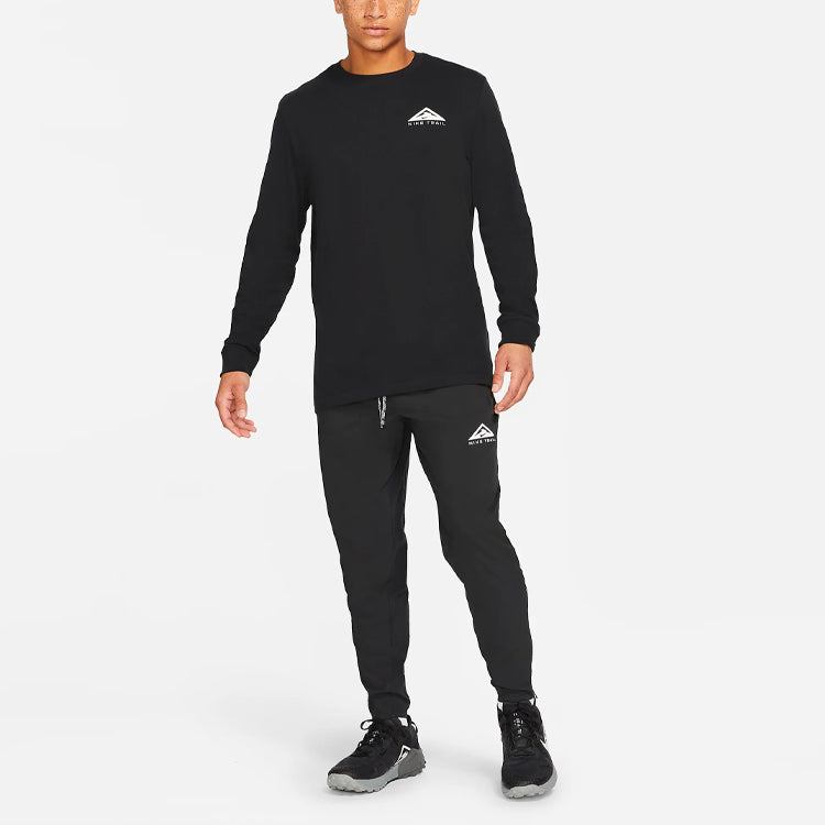 Nike MENS Dri-FIT Logo Print Crew-neck Long Sleeve Black CZ9822-010