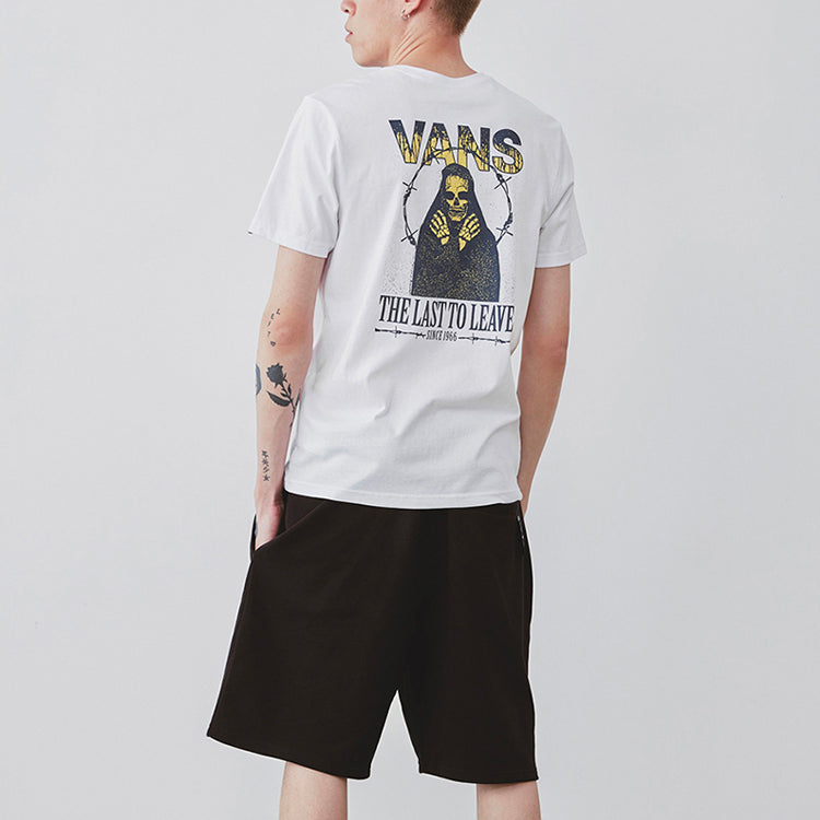 Vans Back Printing Short Sleeve Couple Style White VN0A4P5AWHT