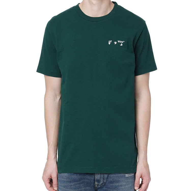 Off-White FW20 Logo Printing Cotton Men Green OMAA027E20JER0025701