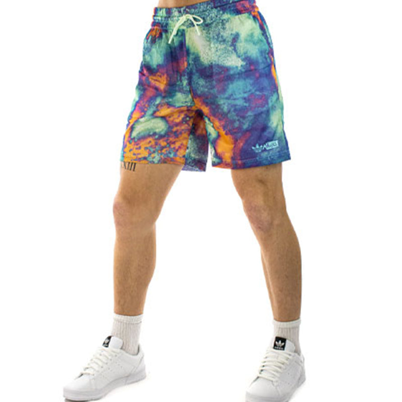 adidas originals Tie Dye Logo Lacing Casual Sports Shorts Multi-Color HT1653