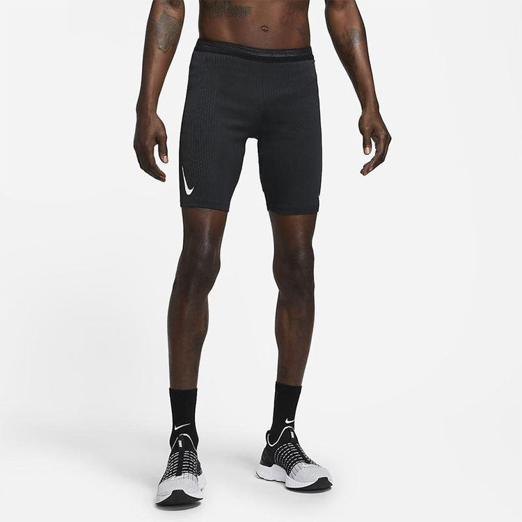 Men's Nike Solid Color Logo Printing Slim Fit Sports Shorts Black DA1429-010