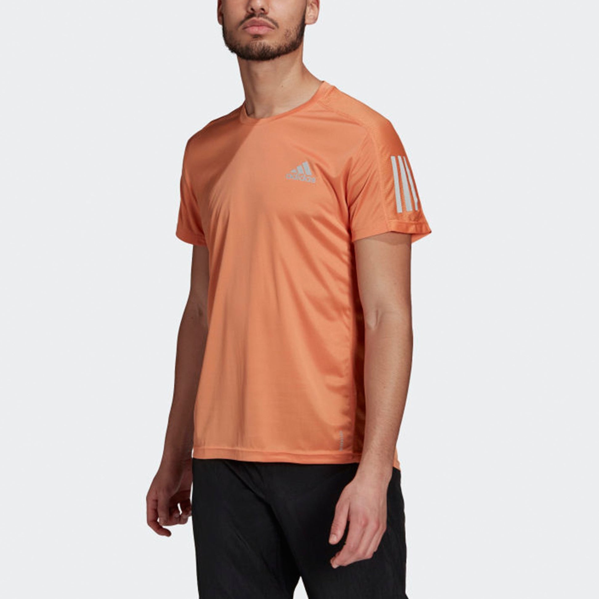 adidas Own the Run Tee Training Sports Quick Dry Short Sleeve Orange GJ9970