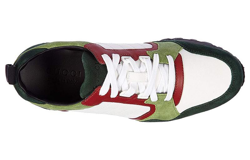 Gucci Suede Leather Trainers 'White Green' 368488-CRJ20-3062