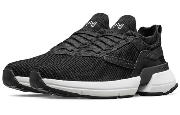 (WMNS) Skechers Split Running Shoes Black/White 133017-BLK