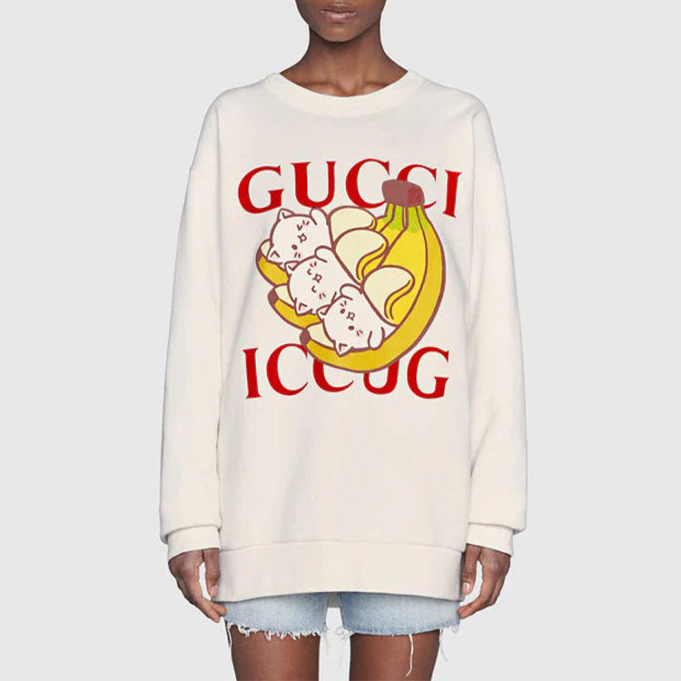 (WMNS) Gucci Bananya Sweatshirt 'White' 617964-XJDGM-9095