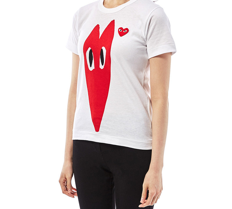 (WMNS) COMME des GARCONS PLAY Long Heart Tee 'White' AZ-T223-051-1
