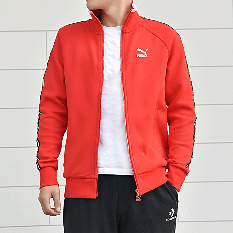 PUMA Alphabet Printing Sports Stand Collar Jacket Red 598135-11