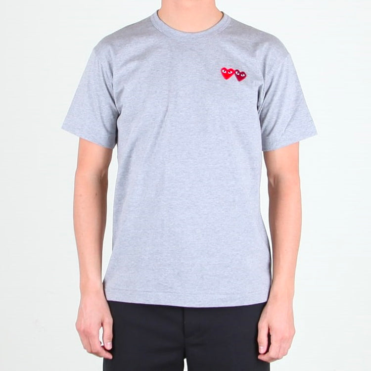 COMME des GARCONS PLAY Basic T-Shirt Two Emblems 'Grey' AZ-T226-051-3
