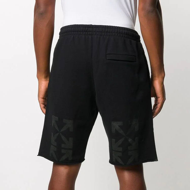 Off-White Mona Lisa Applique Sports Shorts Men's Black OMCI006F20FLE0061010