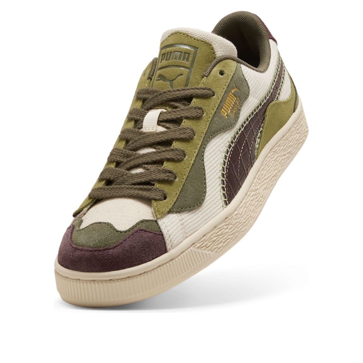 PUMA Basket Trippy Camo 'Alpine Snow Loden Green Chocolate Brown' 408345-01