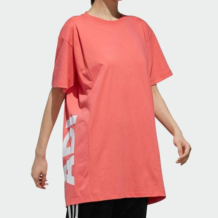 (WMNS) adidas Side Large Alphabet Printing Short Sleeve Lens Pink DV0751