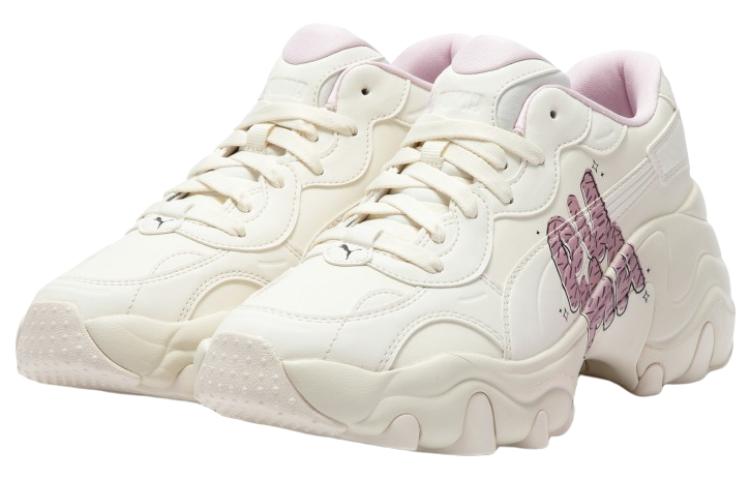 (WMNS) PUMA Pulsar Wedge Logo Play 'White Pink' 395450-01
