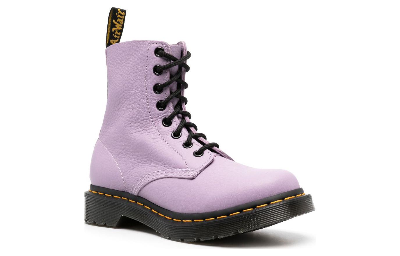 (WMNS) Dr. Martens 1460 Pascal Black Eyelet Lace Up Boots 'Lilac' 30689308