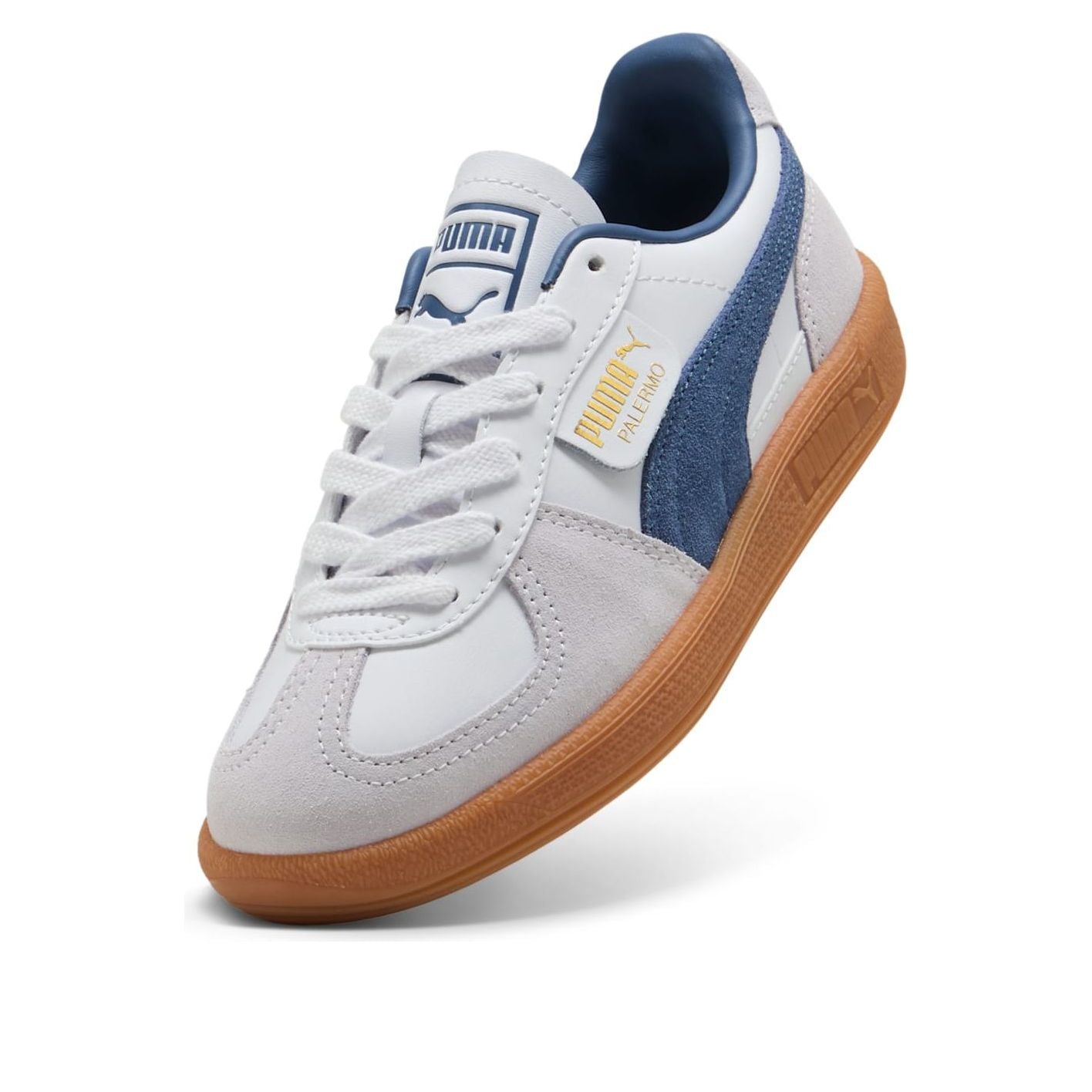 (GS) PUMA Palermo Leather 'White Dark Indigo' 397275-11