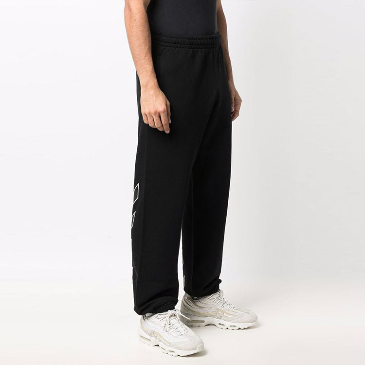 Men's Off-White SS22 Printing Straight Loose Casual Long Pants/Trousers Black OWLB023C99FAB0021001