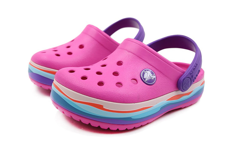 (PS) Crocs Crocband Wavy Band Small Crocs Casual Pink Purple Sandals 'Pink Purple' 205697-6L0