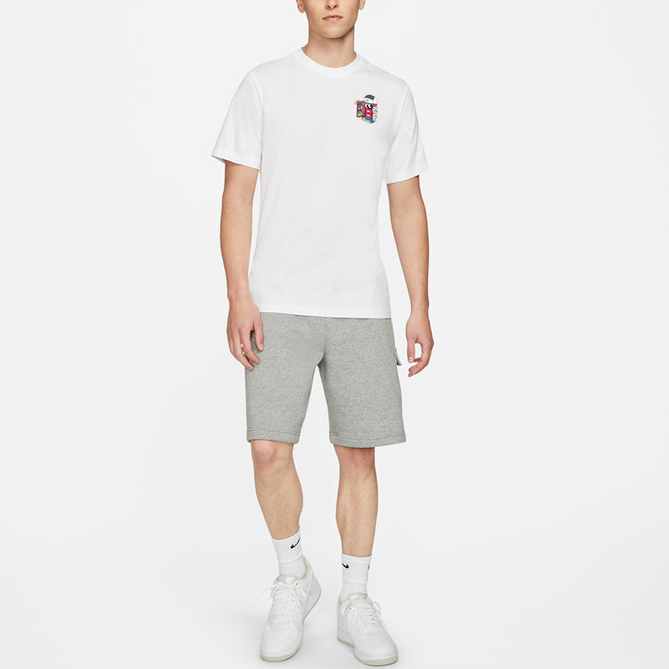 Nike Sportswear Shoe Cartoon Printing Sports Round Neck Short Sleeve White DD1261-100