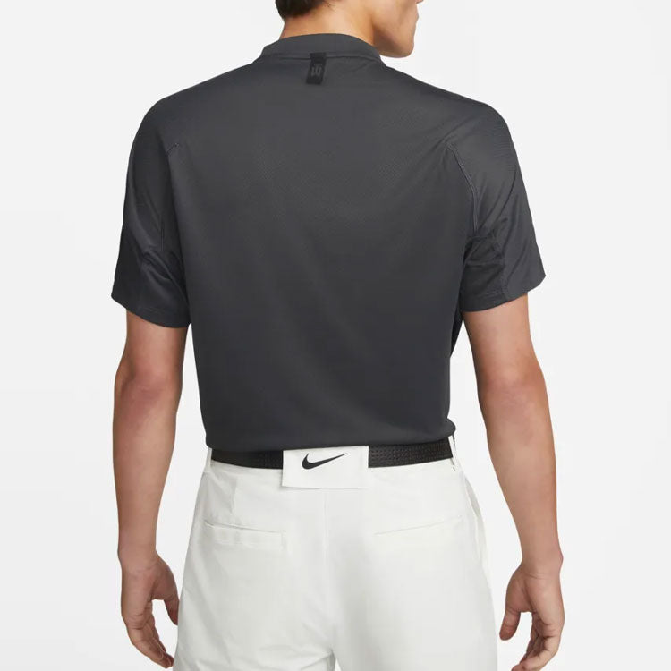 Men's Nike Solid Color Single Breasted Short Sleeve Black Polo Shirt DH0917-070