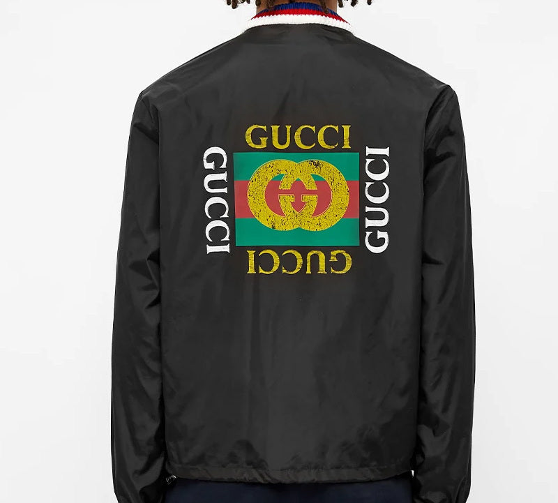 Men's Gucci Back Logo Printing Jacket Black 473302-Z719B-1155