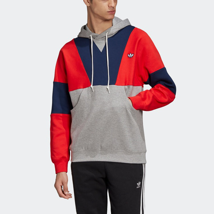 adidas originals Hoody Colorblock Casual Knit Gray Red Blue FM2207