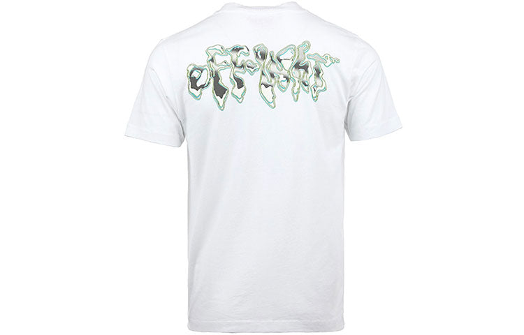 Men's Off-White SS22 Chest Classic Arrow Alphabet Printing Short Sleeve White T-Shirt OMAA027S22JER0150110