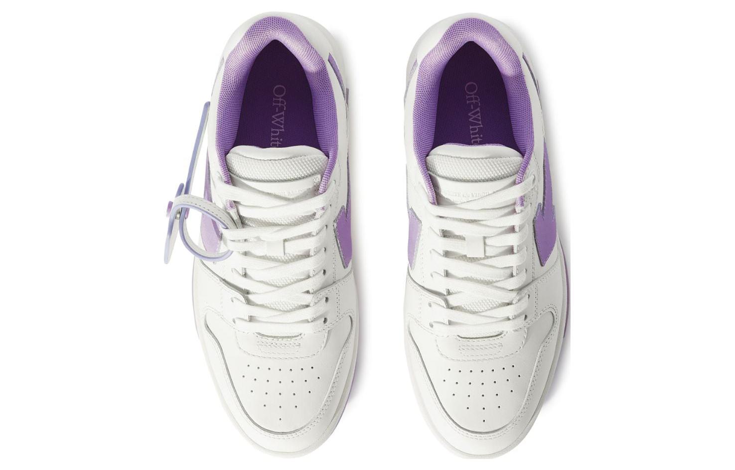 (WMNS) Off-White Out Of Office Leather Sneakers 'White Purple' OWIA259F23LEA0020136