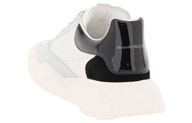 (WMNS) Alexander McQueen Court Leather Sneakers 'White Black Grey' 708077WICDB8979