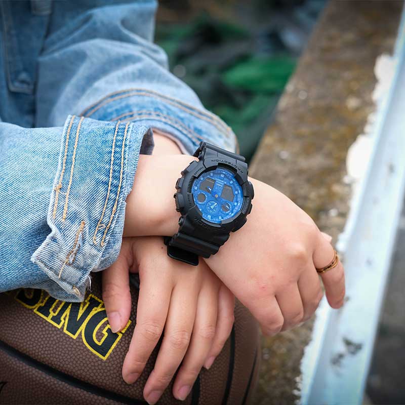 CASIO G-Shock Analog-Digital 'Black Blue' GA-100BP-1APR