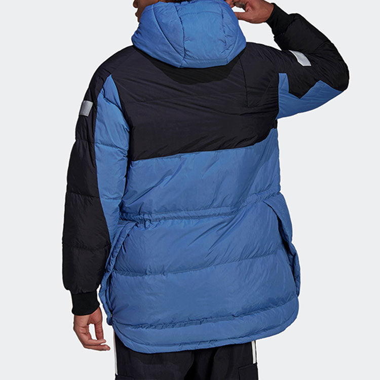 adidas Originals Down Regen Hooded Puffer Jacket 'Blue Black' HL6745