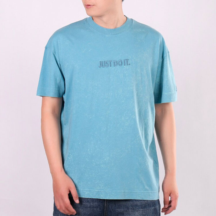 Nike Training Athleisure Casual Sports Breathable Alphabet Round Neck Short Sleeve Lake Blue CJ4572-424
