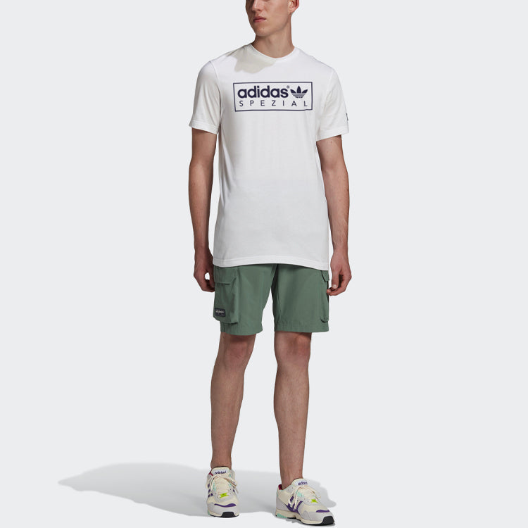 adidas originals Tee Spzl Printing Logo Casual Sports Short Sleeve White GK5733