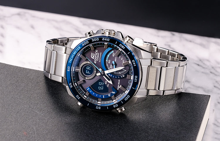 Casio Edifice Waterproof Analog-Digital Watch 'Silver Marine Blue' ECB-900YDB-1BPR