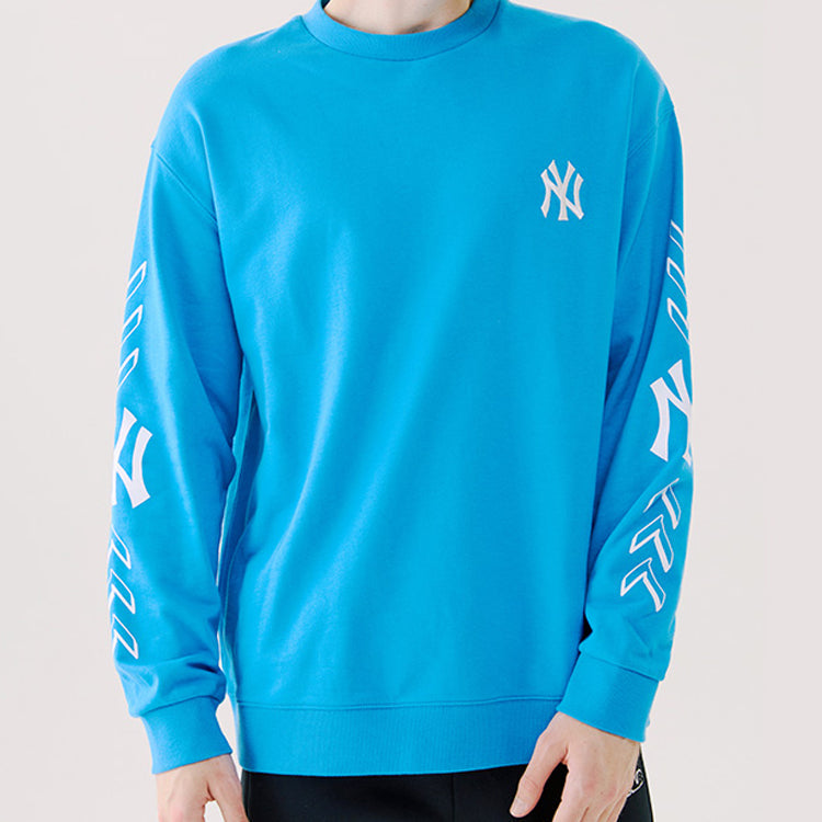 MLB Athleisure Casual Sports Round Neck Long Sleeves Unisex Blue 31MTS1011-50U