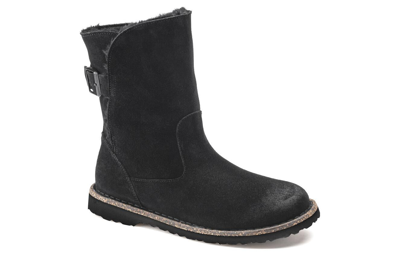 (WMNS) Birkenstock Uppsala Shearling Suede Leather Narrow Fit 'Black' 1020658