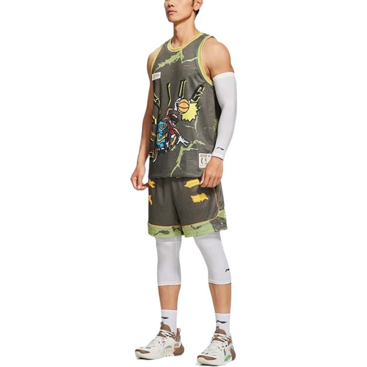 Li-Ning BadFive Basketball Competition Shorts 'Olive Green' AAPS469-1