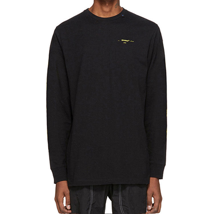 Off-White Cotton Logo Printing Long Sleeves Black OMAB001F191850101060
