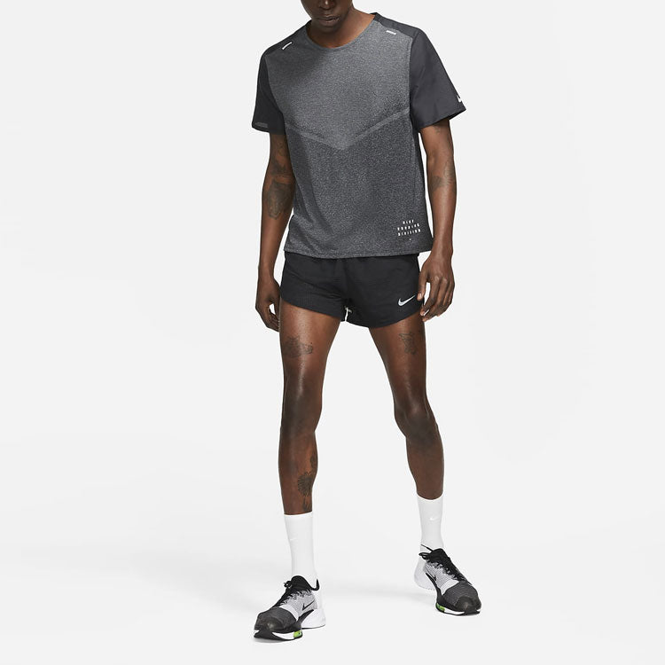 Nike Ultra Run Division TrainingSport Fast-Dry Breathable Fabric Short Sleeve T-Shirt Men's Black DA1299-010