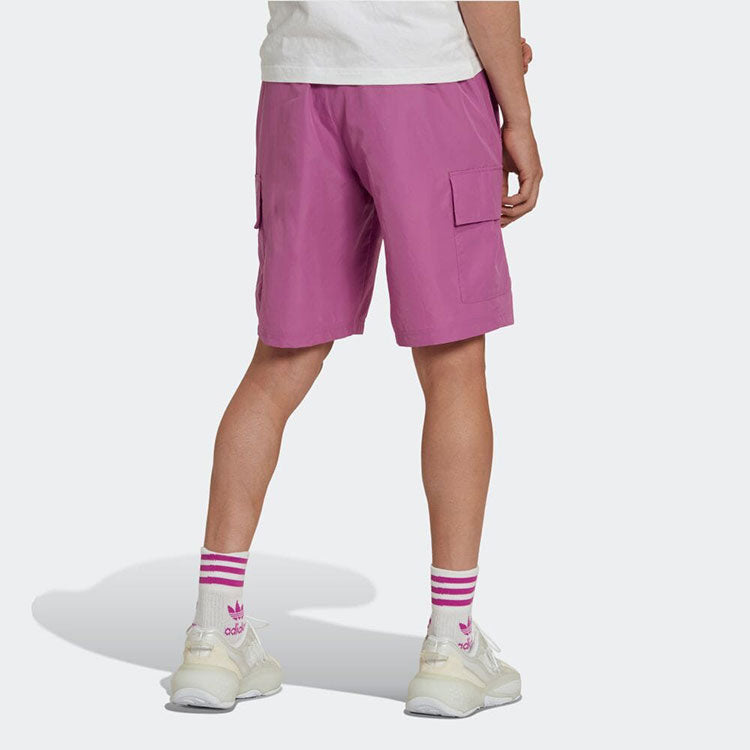 Men's adidas Logo Solid Color Casual Shorts Purple Red HK5155