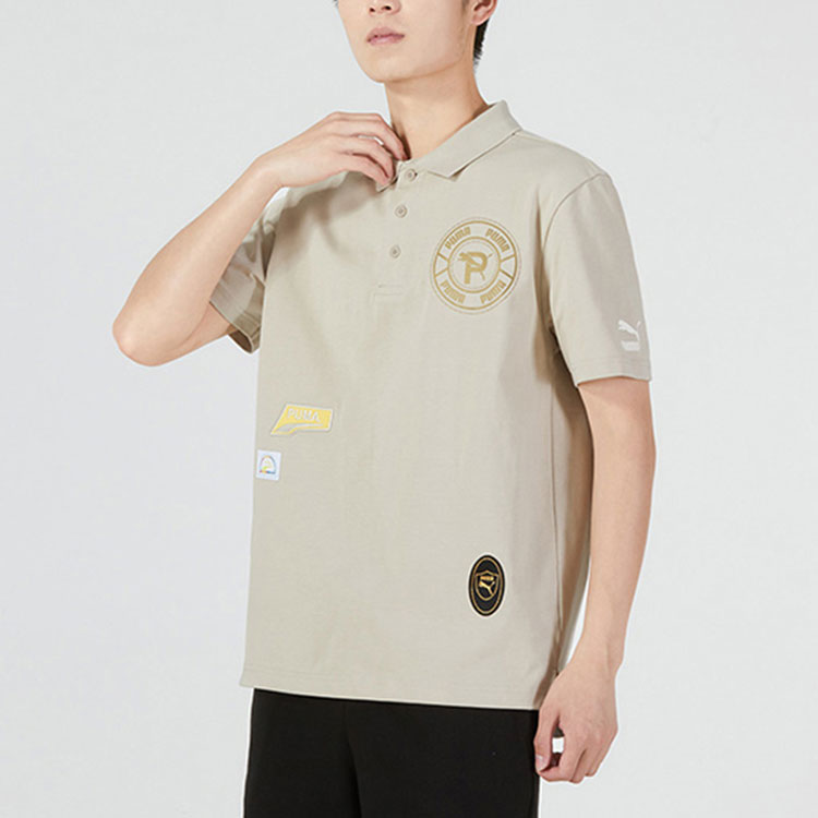 PUMA Mix Badge Polo Shirt 'Beige' 537039-64