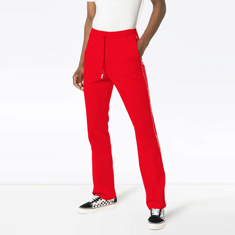 Men's Off-White Logo Loose Fit Red Sports Pants/Trousers/Joggers OMCA072F188200042000
