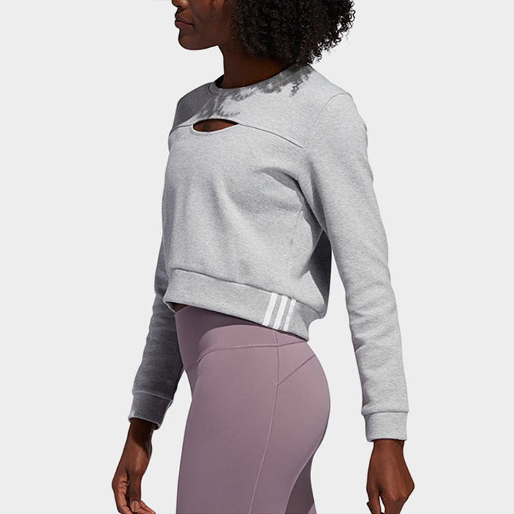 (WMNS) adidas Short Training Sports Gray Hoodie FJ7320