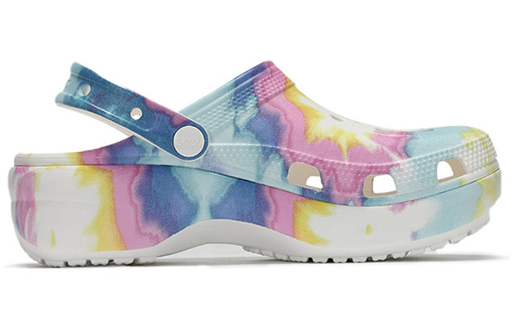 (WMNS) Crocs Classic clog clouds Tie Dye Printing Lightweight Cozy Sports Sandals Pink Blue 207151-94S