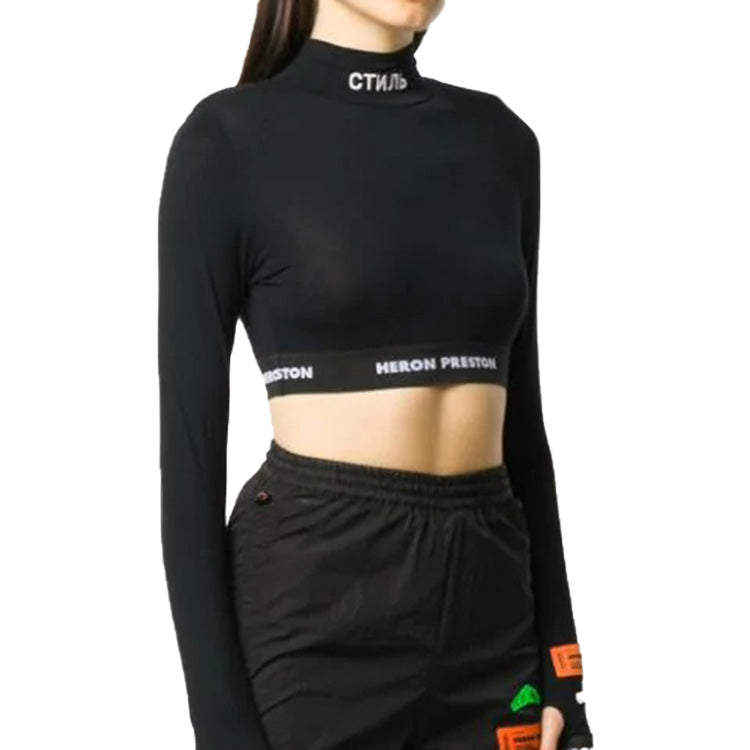 HERON PRESTON Short Logo Tight Long Sleeves Black HWAD020E20JER0011001